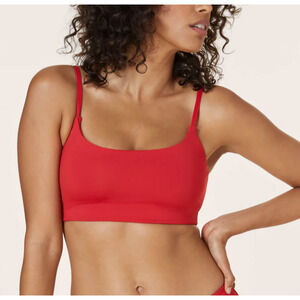 ANDIE Maui Bikini Swim Top Womens Sz L Red Supportive Longline Adjustable Straps